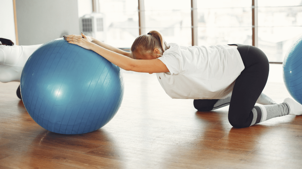 Mom doing workouts