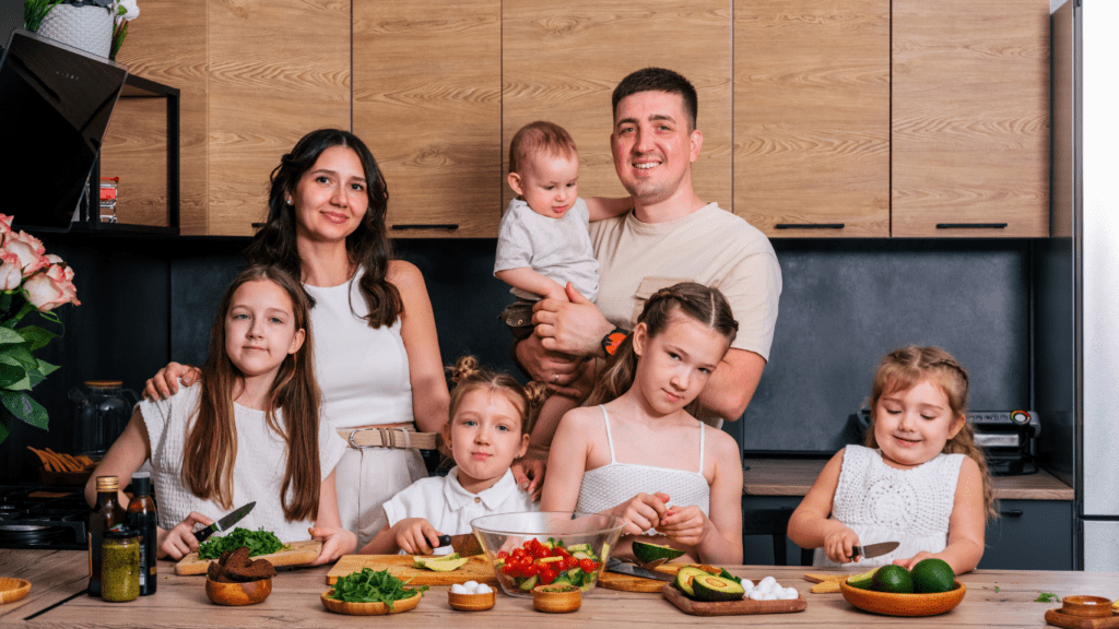 Family eating together