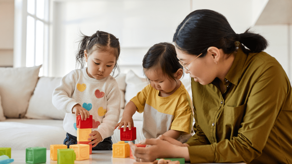 Mom Playing with Kids