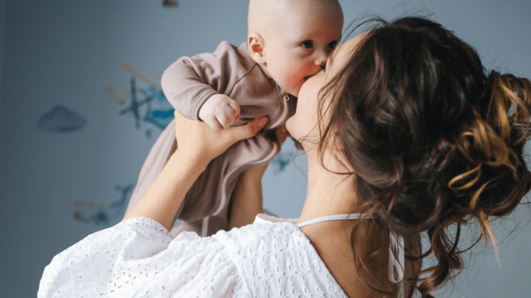 Mom carry her baby