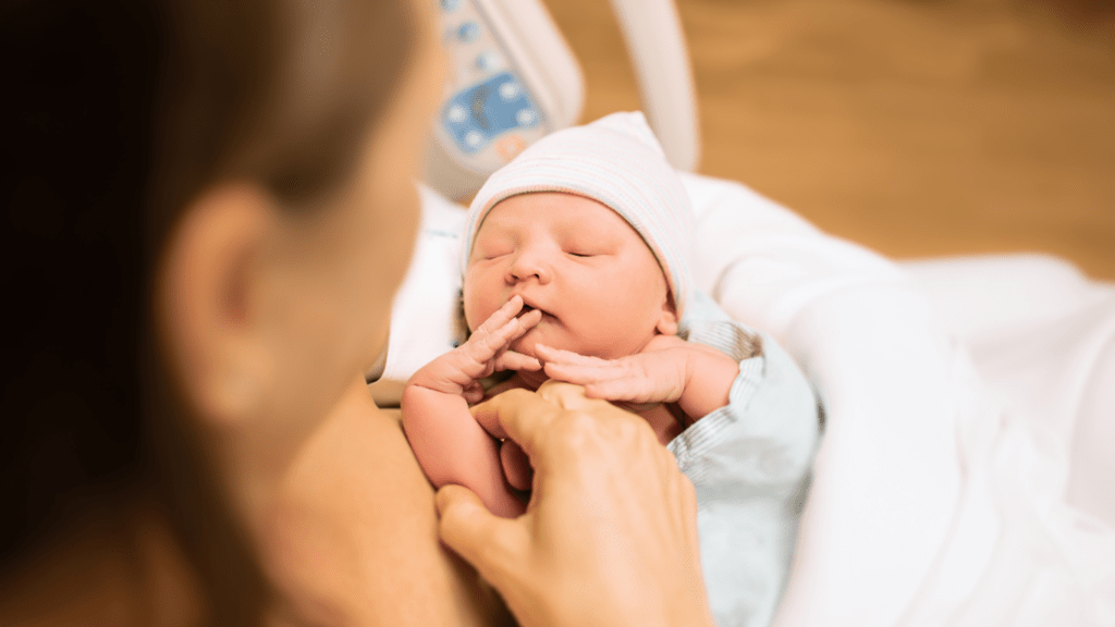 Mom holding a Newborn baby