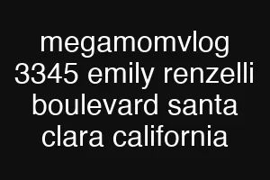 megamomvlog 3345 emily renzelli boulevard santa clara california